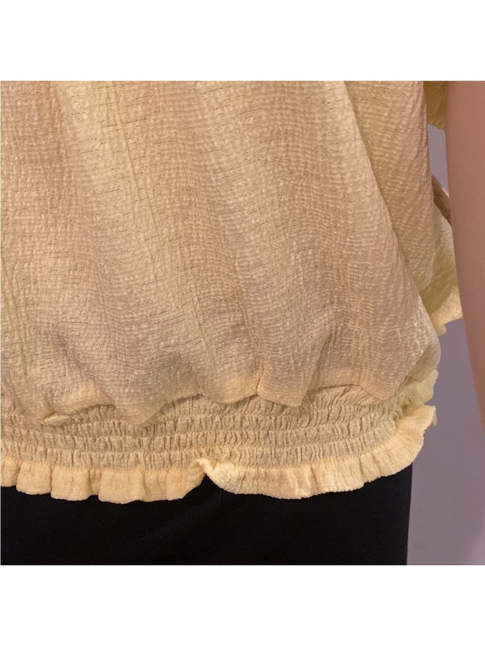 Yellow Off-Shoulder Ruffle Top - Picture 6 of 6